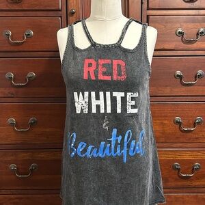 Rock & Republic Red White & Blue Graphic Tank Top